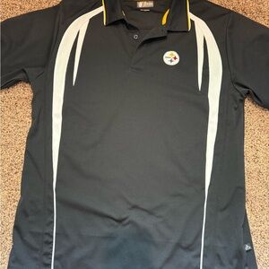Team Apparel Black and White Polo Shirt with Athletic Design